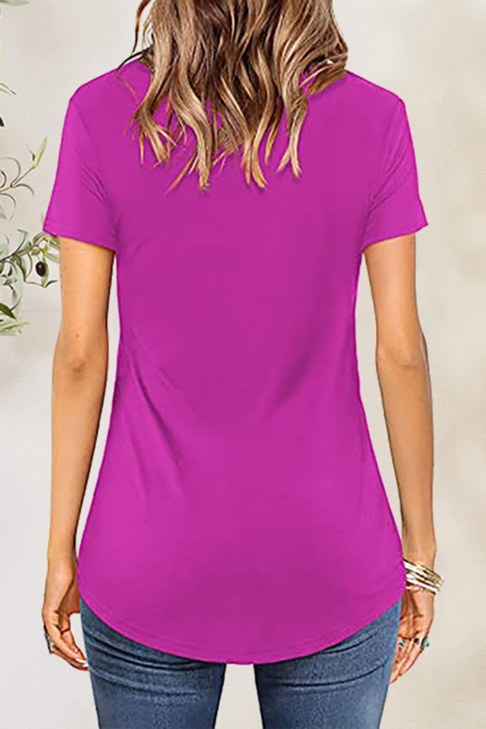 Crisscross Short Sleeve T-Shirt-Angel Casuals