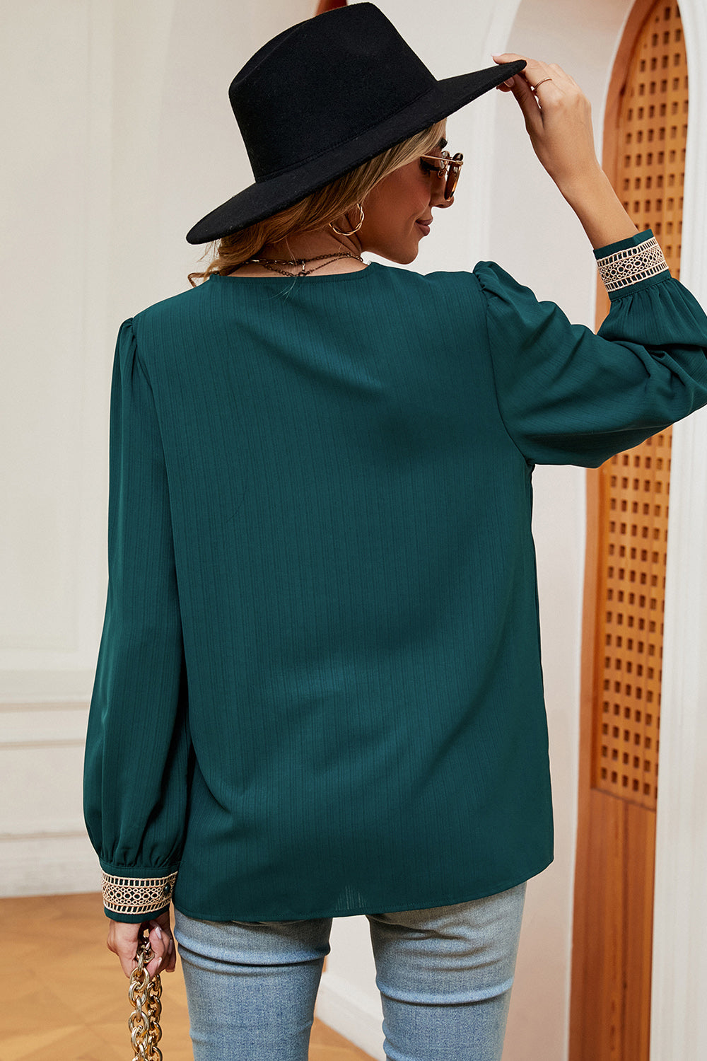 V-Neck Long Sleeve T-Shirt-Angel Casuals