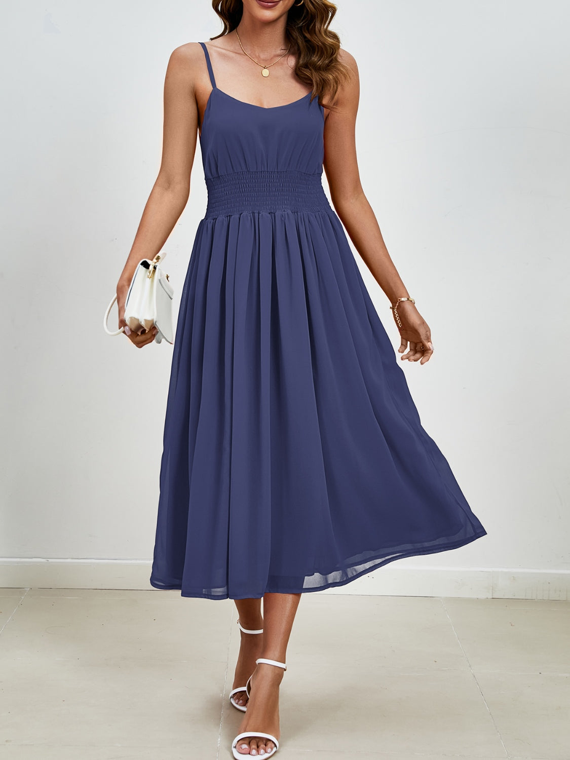 Scoop Neck Midi Cami Dress-Angel Casuals