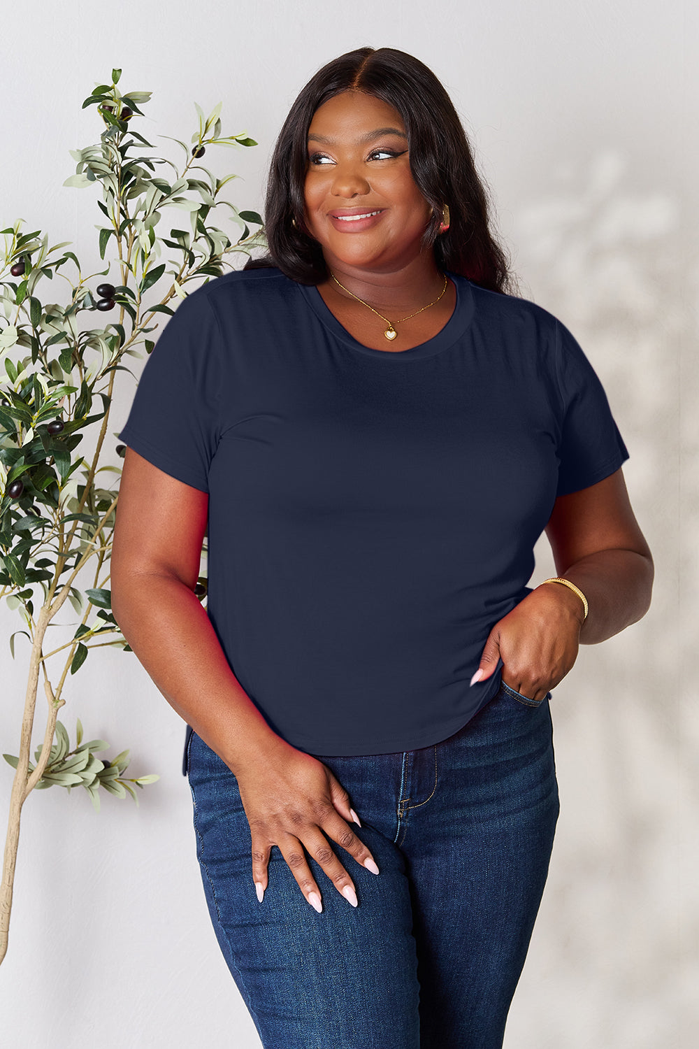Basic Bae Full Size Round Neck Short Sleeve T-Shirt-Angel Casuals