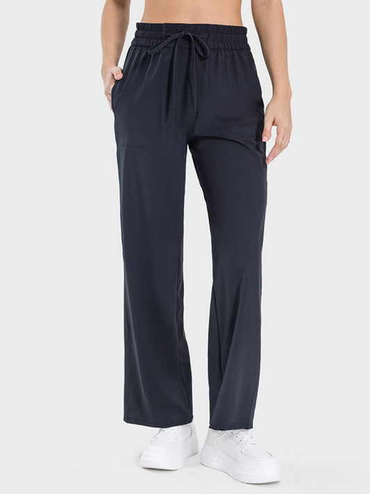 Drawstring Pocketed Active Pants-Angel Casuals