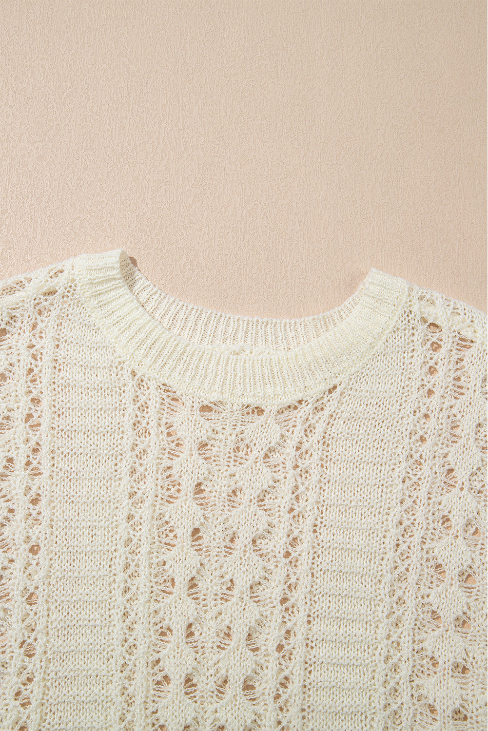 Hollow Out Drop Shoulder Sweater-Angel Casuals