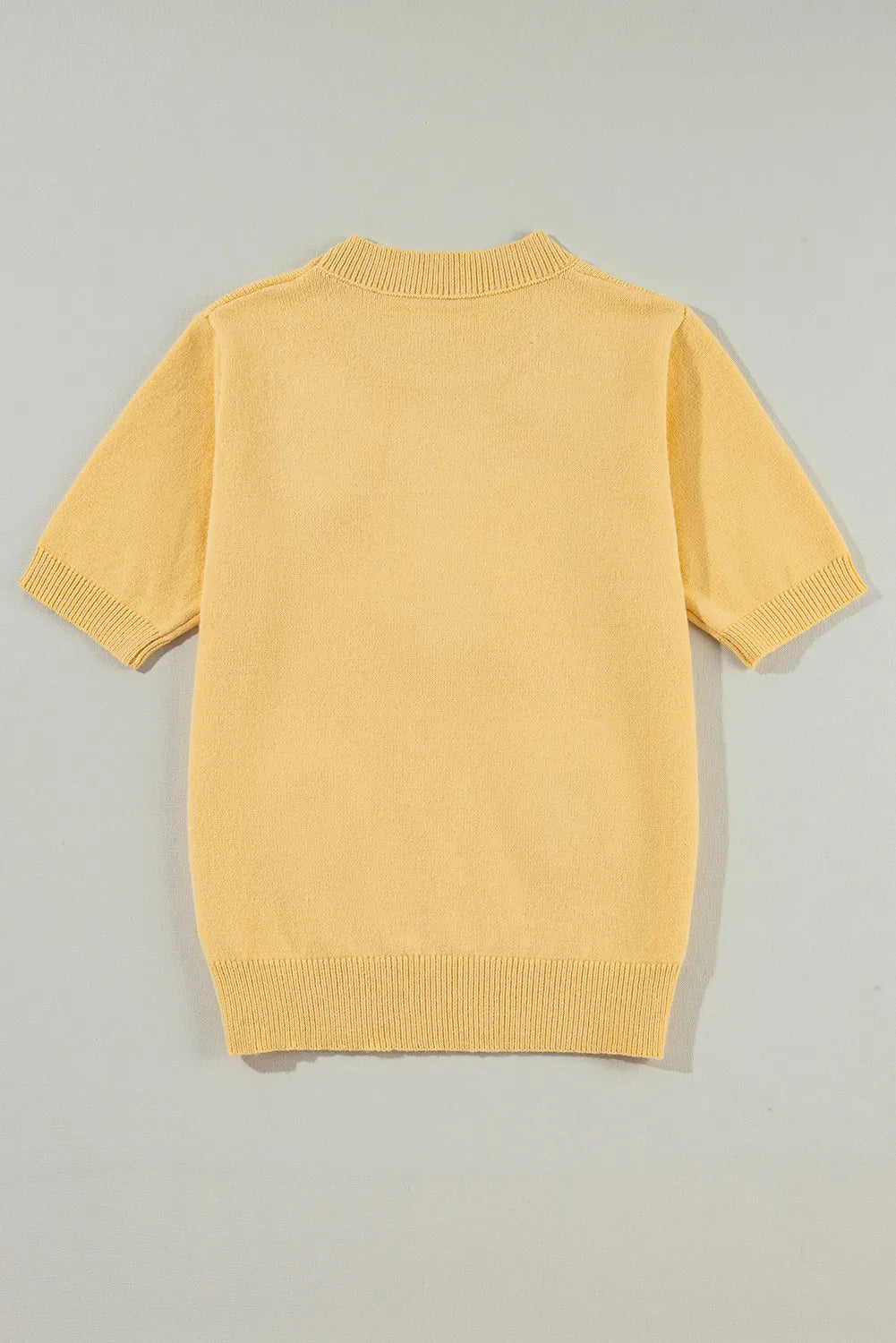 Flower Round Neck Short Sleeve Sweater-Angel Casuals