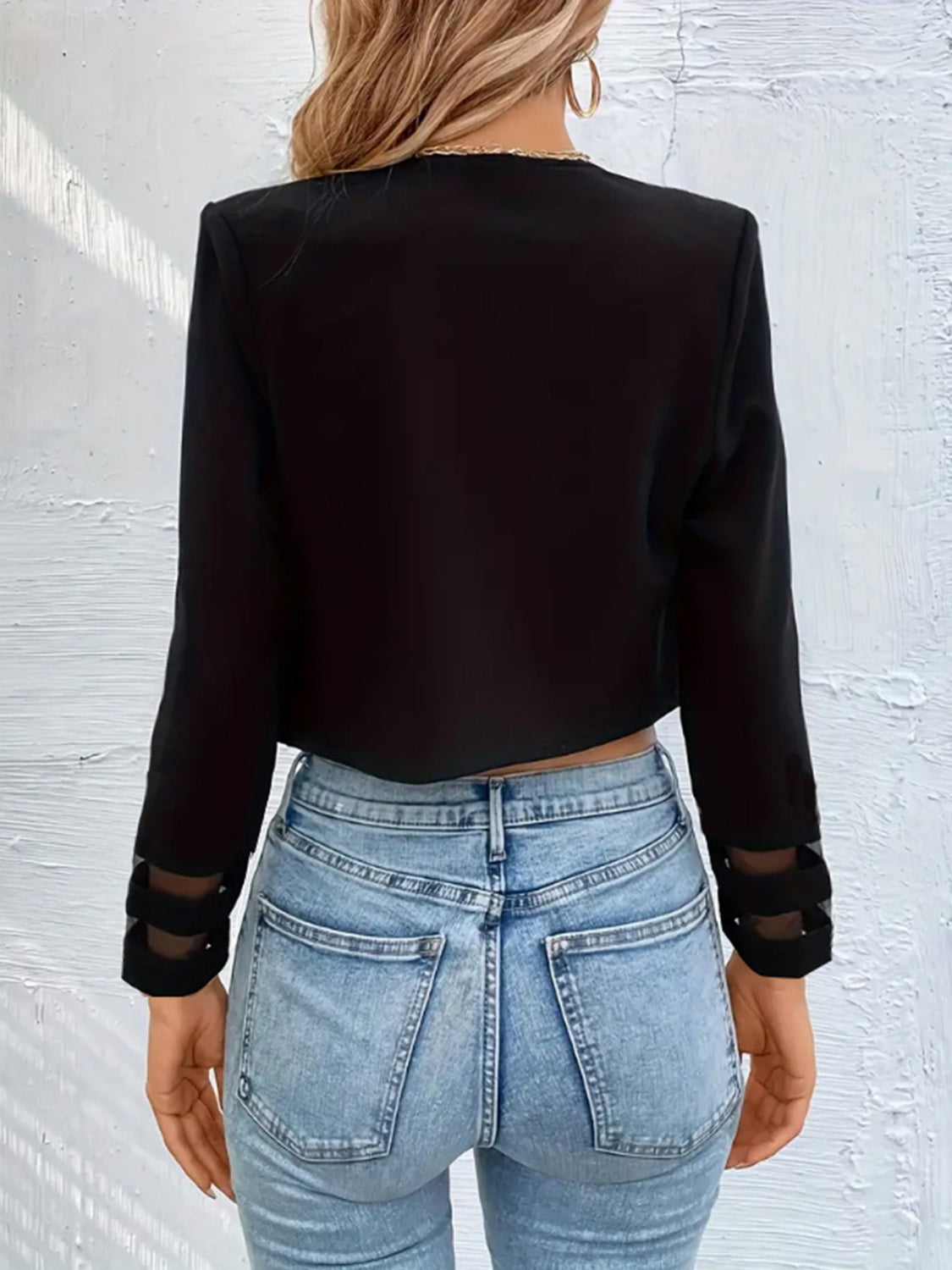 Open Front Long Sleeve Jacket-Angel Casuals