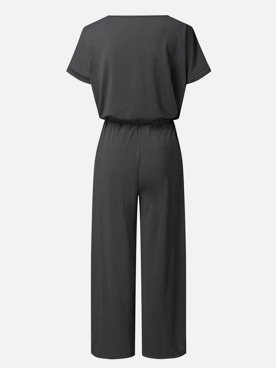 V-Neck Short Sleeve Jumpsuit-Angel Casuals