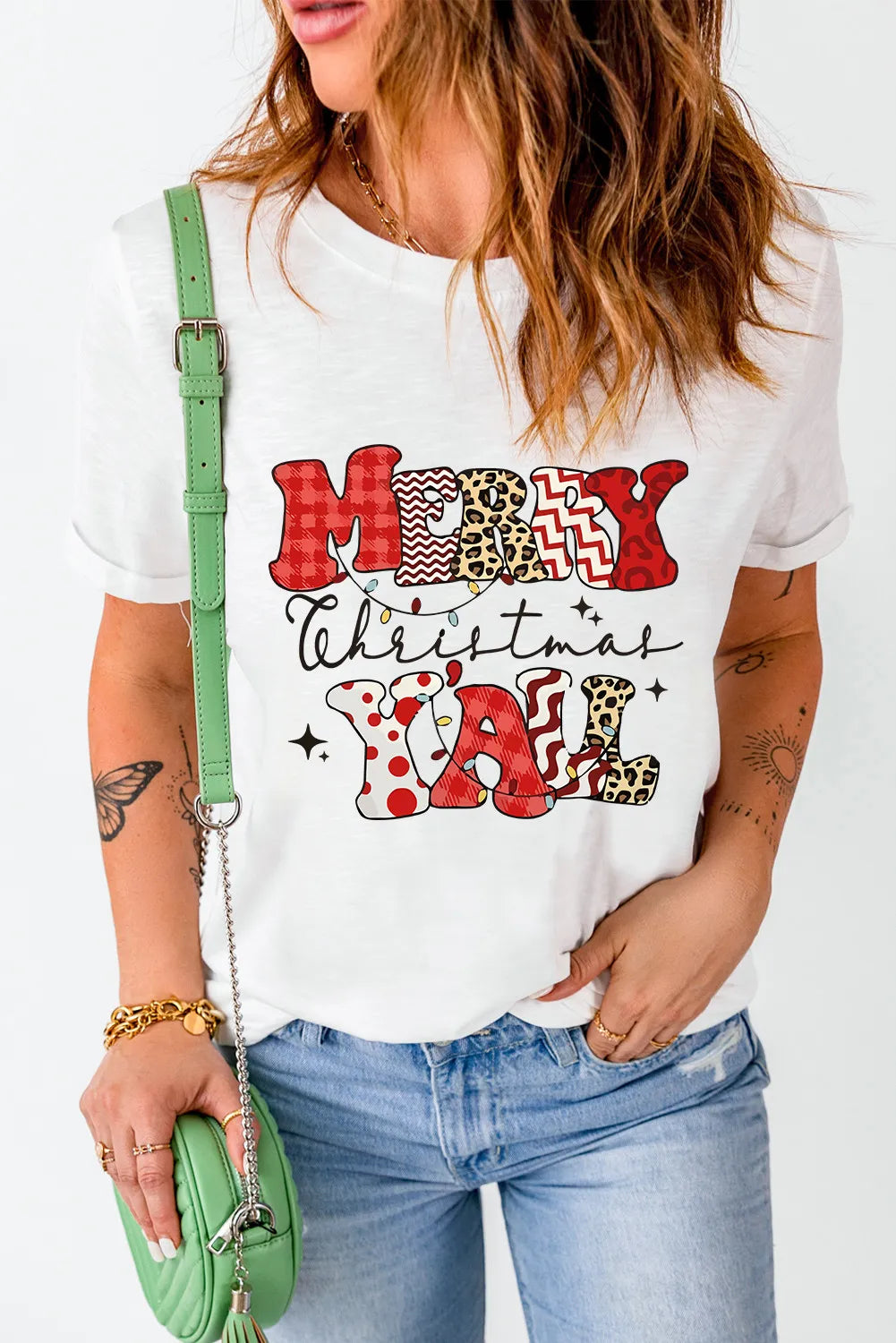 Letter Graphic Round Neck Short Sleeve T-Shirt-Angel Casuals