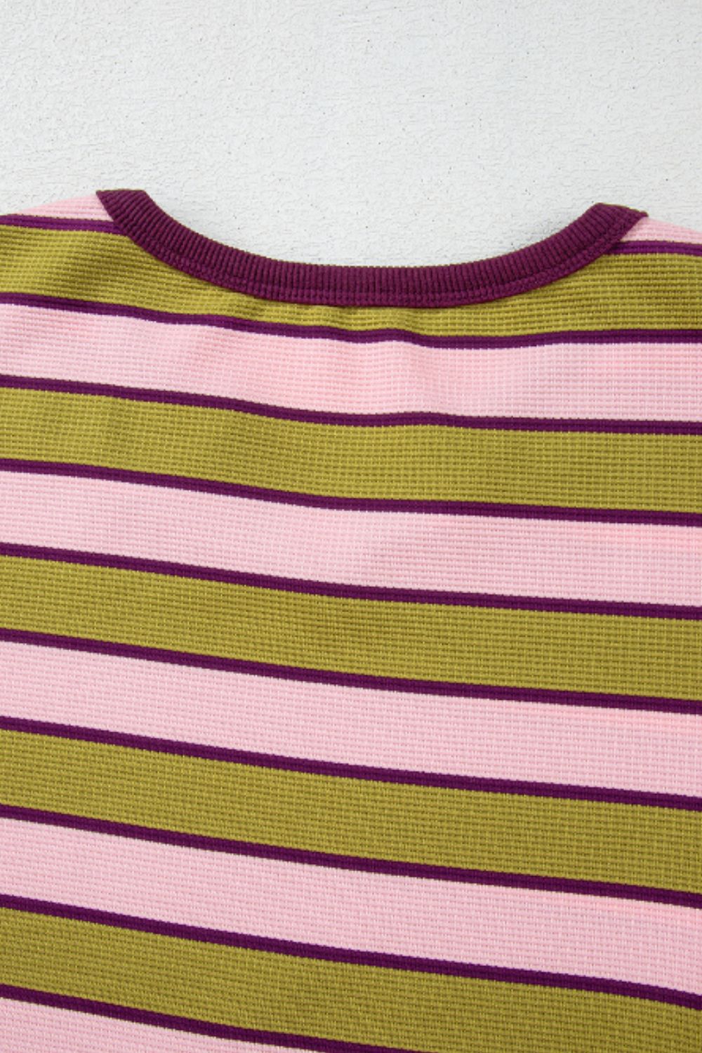 Striped Notched Long Sleeve T-Shirt-Angel Casuals