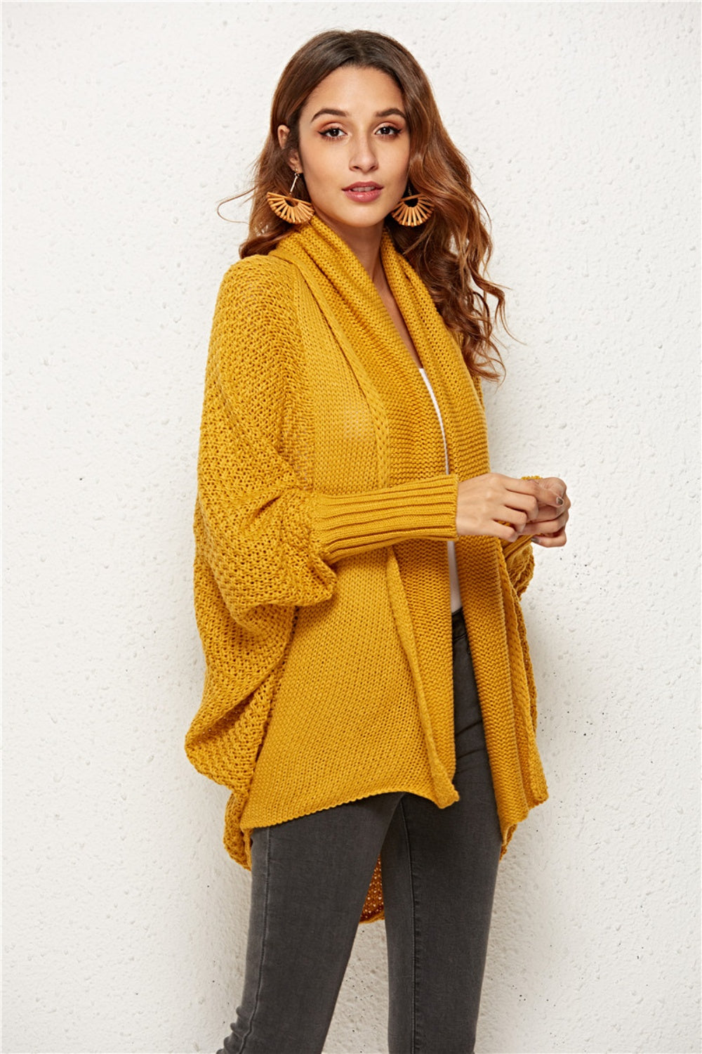 Angel Wings Open Front Batwing Sleeve Cardigan-Angel Casuals