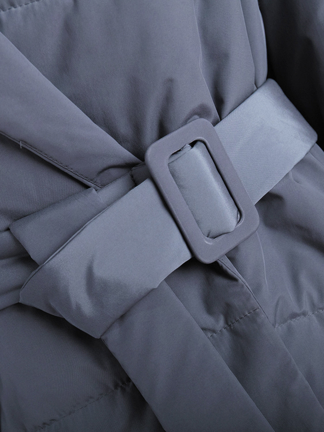 Puffer Long Sleeve Winter Coat with Belt-Angel Casuals