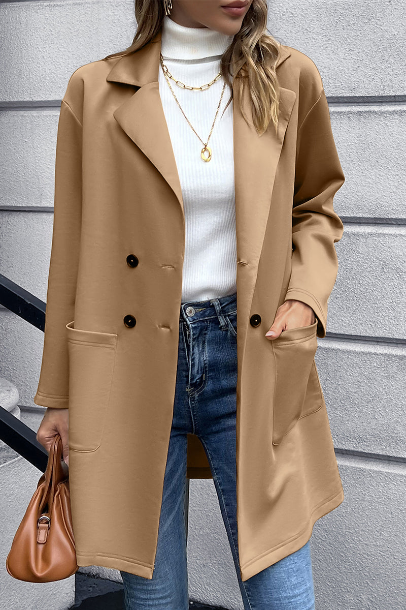 Lapel Collar Long Sleeve Blazer-Angel Casuals