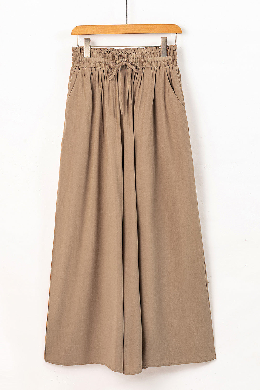 Drawstring Waist Wide Leg Pants-Angel Casuals