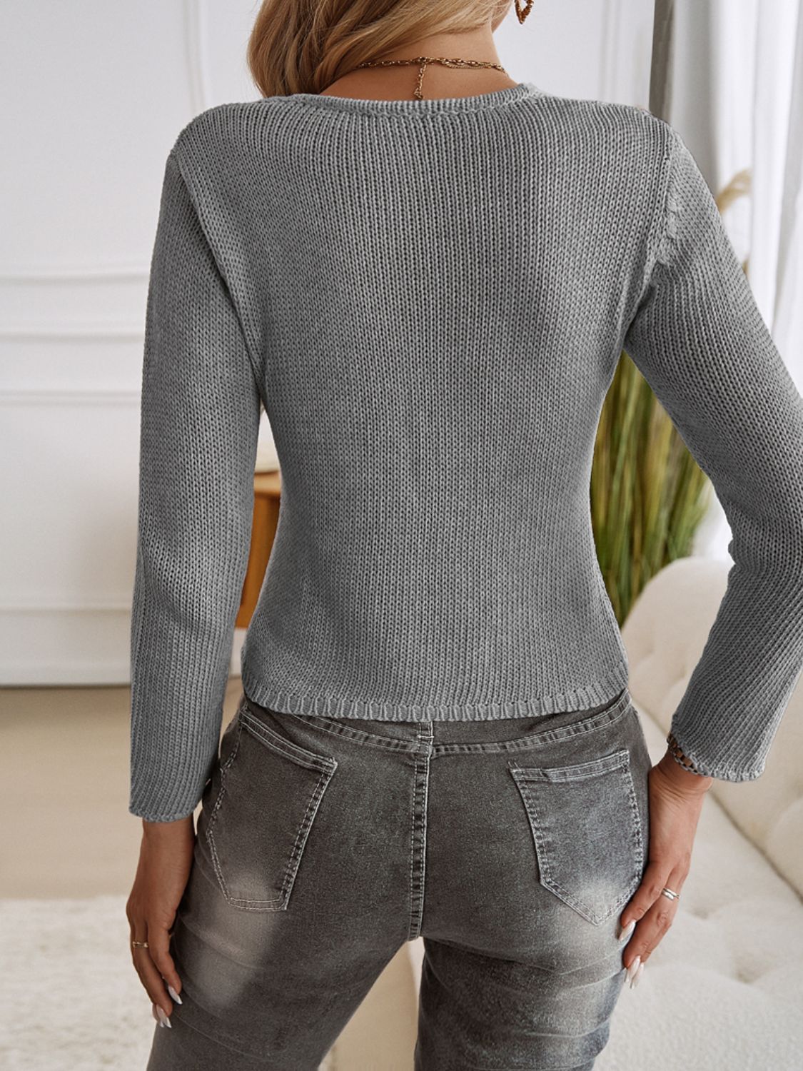 Devine Long Sleeve Cropped Cardigan-Angel Casuals