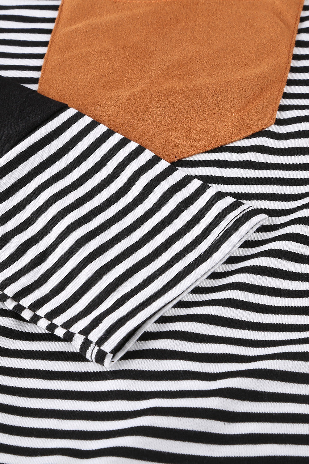 Striped Round Neck Long Sleeve T-Shirt-Angel Casuals