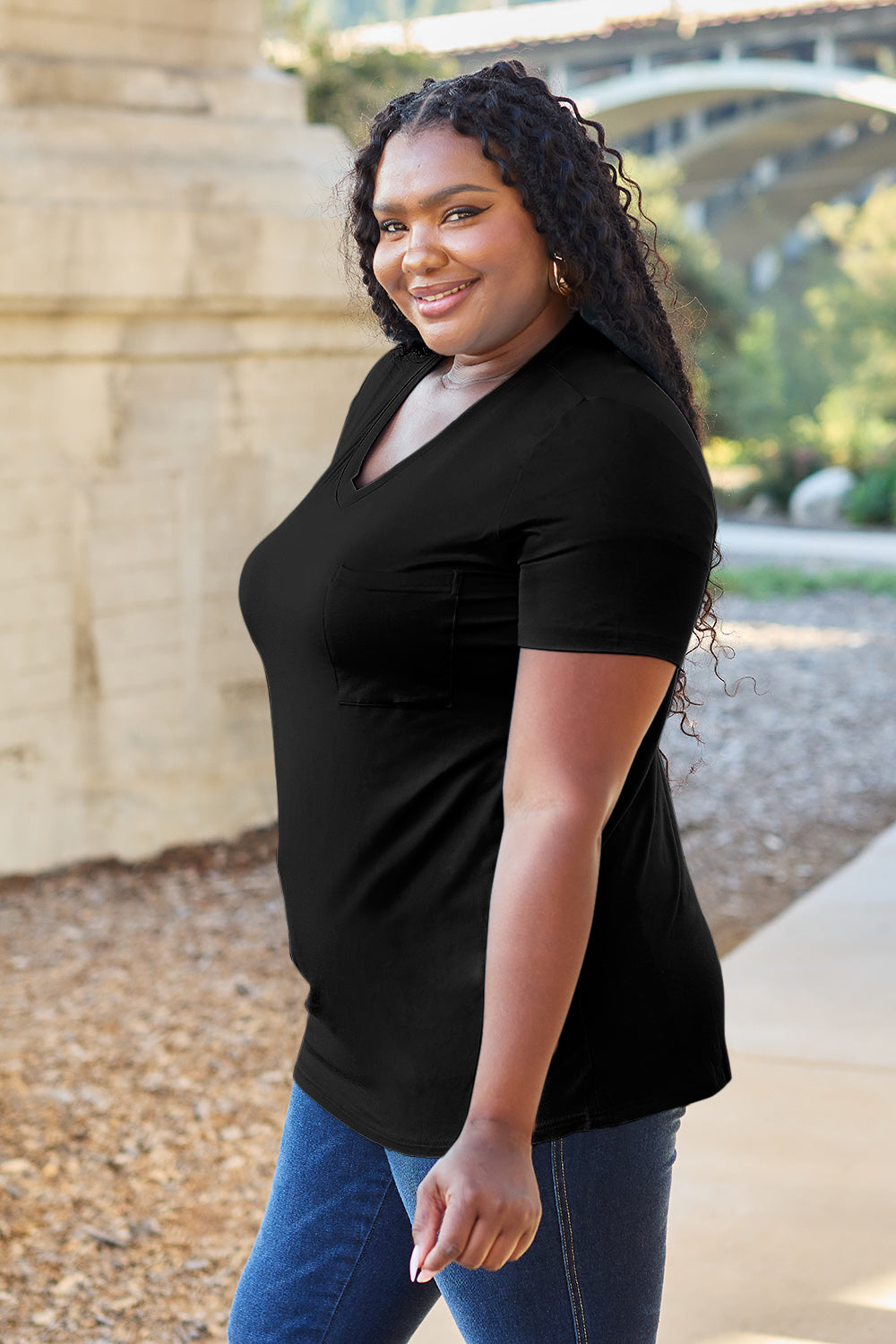 Basic Bae Bamboo Full Size V-Neck Short Sleeve T-Shirt-Angel Casuals