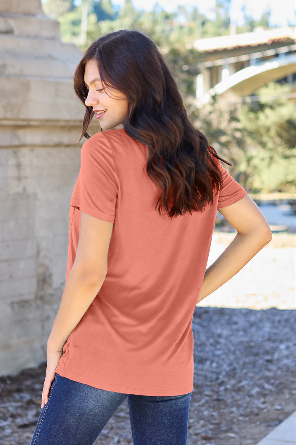 Basic Bae Bamboo Full Size V-Neck Short Sleeve T-Shirt-Angel Casuals