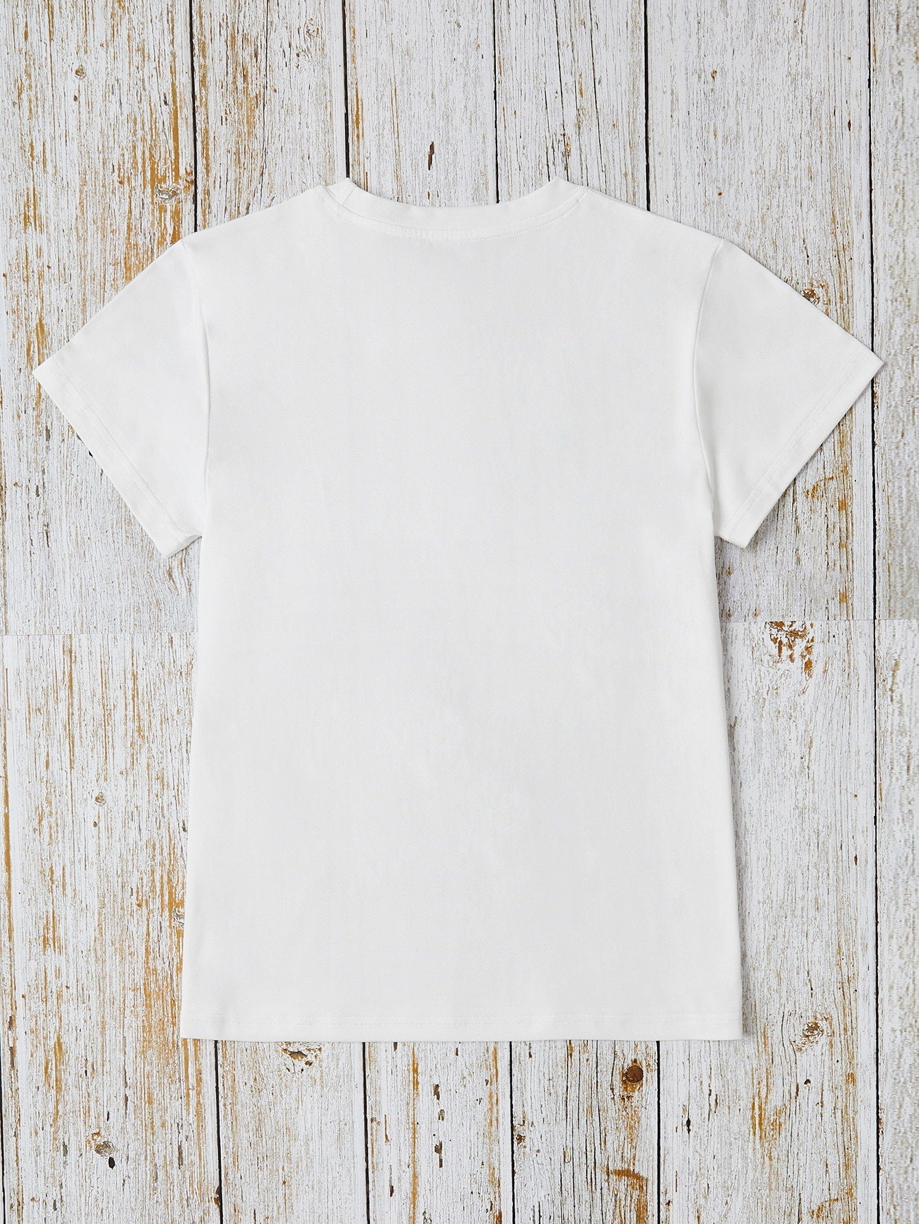 Letter Graphic Round Neck Short Sleeve T-Shirt-Angel Casuals
