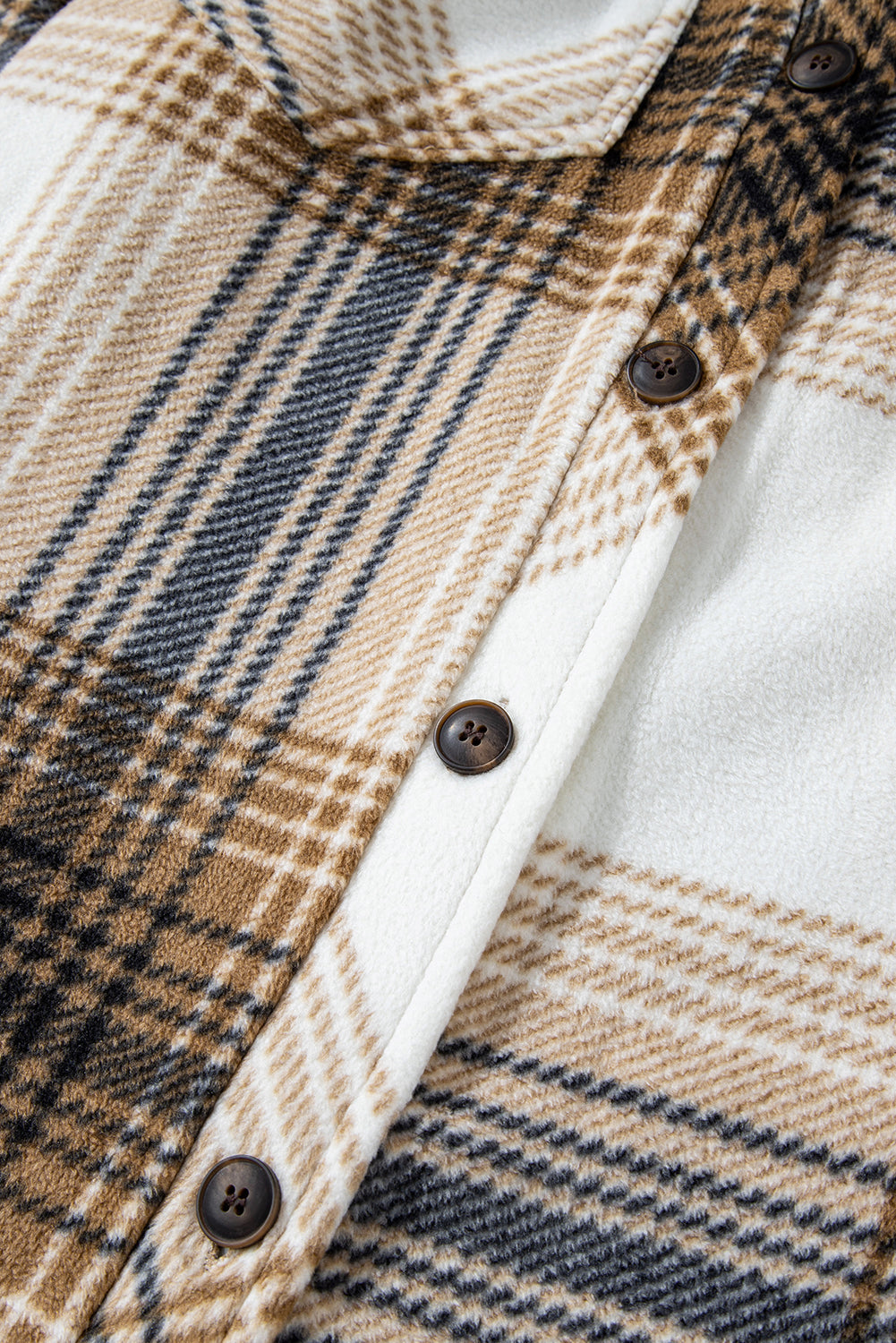 Plaid Button Up Long Sleeve Shacket-Angel Casuals