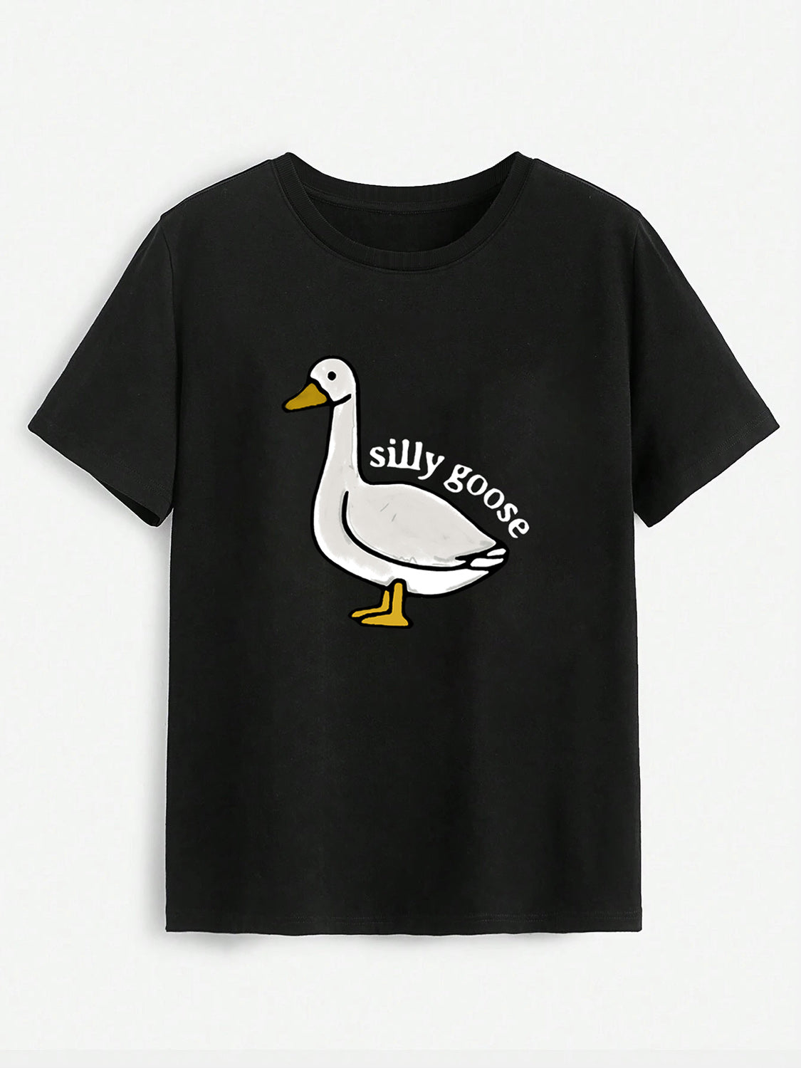 Goose Round Neck Short Sleeve T-Shirt-Angel Casuals