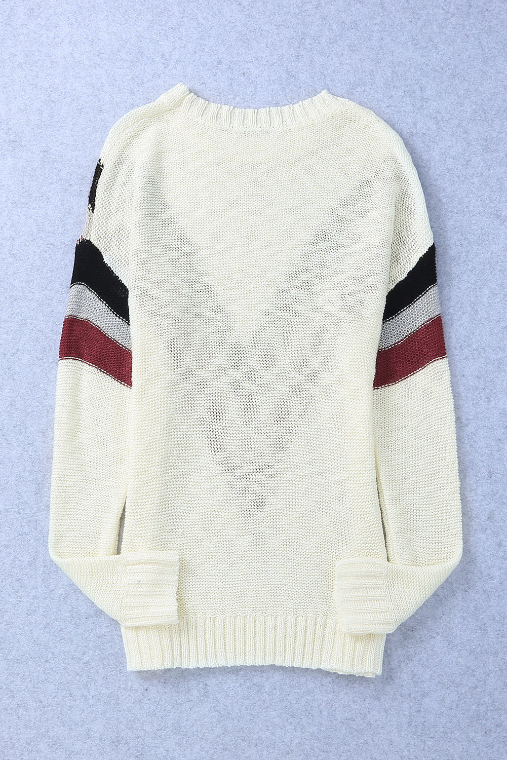 Contrast Dropped Shoulder Long Sleeve Sweater-Angel Casuals