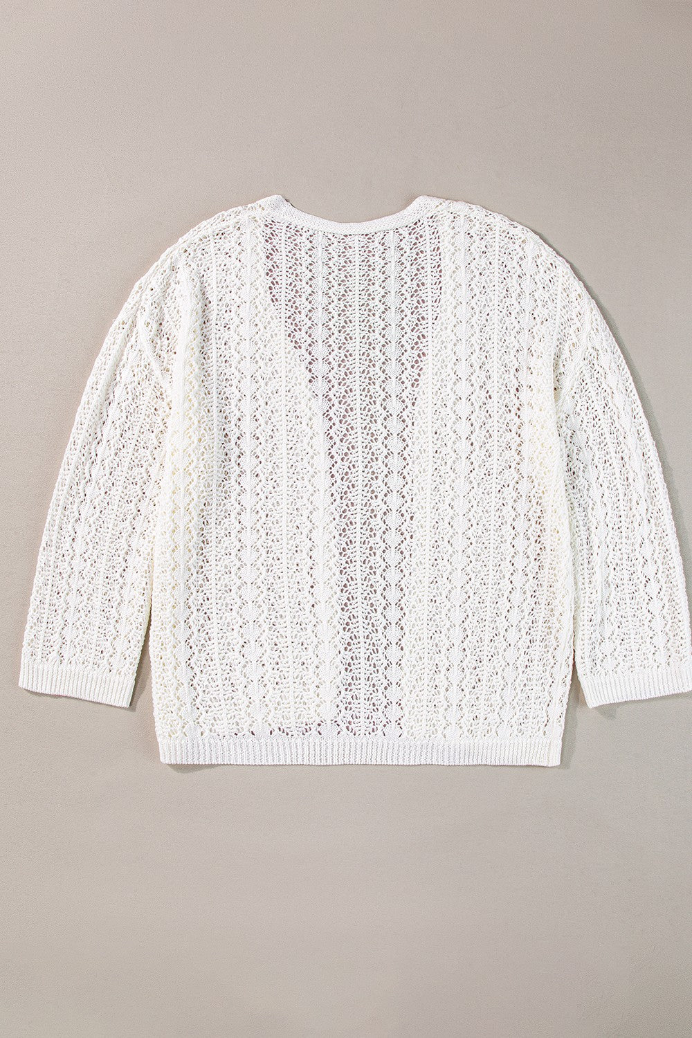Openwork Open Front Dropped Shoulder Cardigan-Angel Casuals