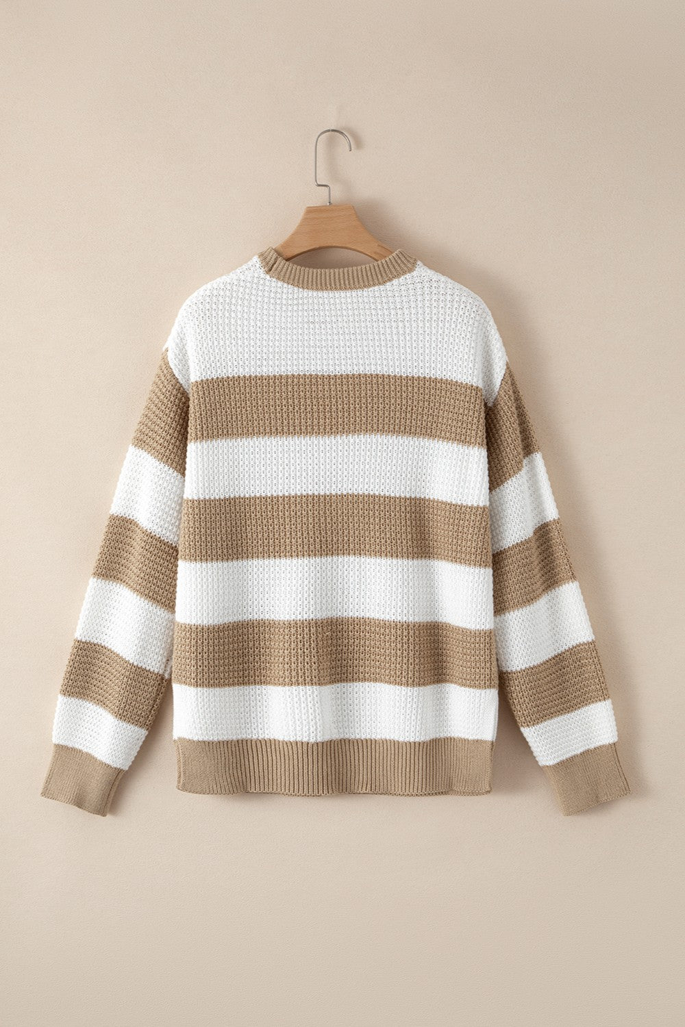 Color Block Round Neck Sweater-Angel Casuals