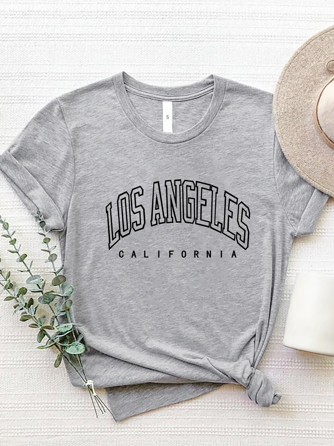 LOS ANGELES CALIFORNIA Round Neck T-Shirt-Angel Casuals