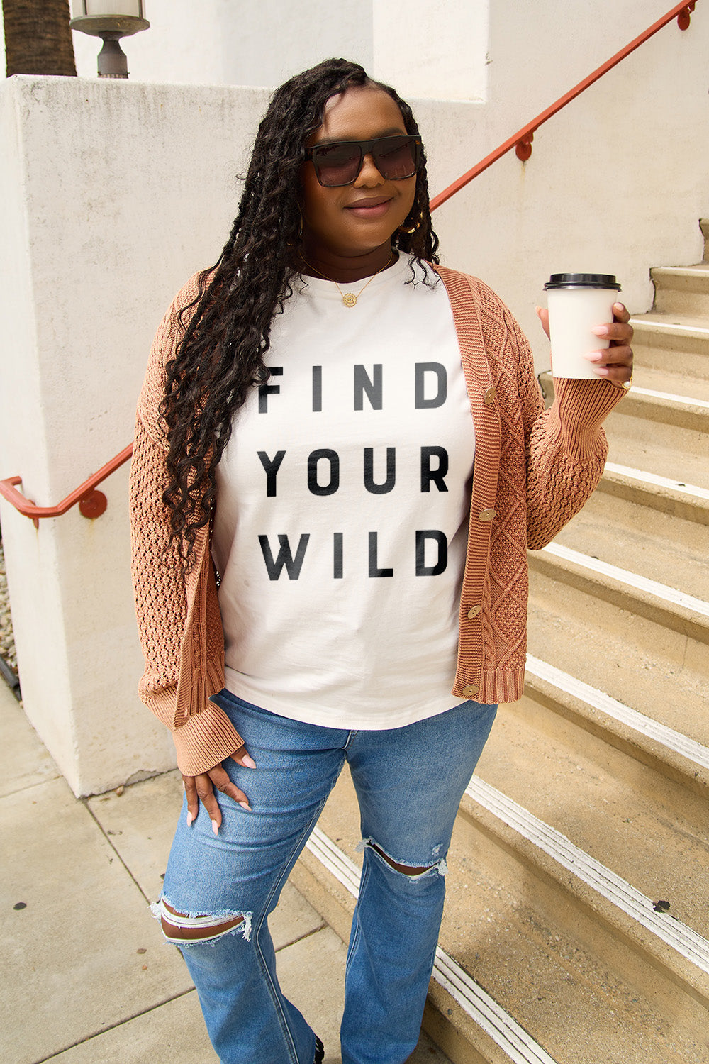 Simply Love Full Size FIND YOUR WILD Short Sleeve T-Shirt-Angel Casuals