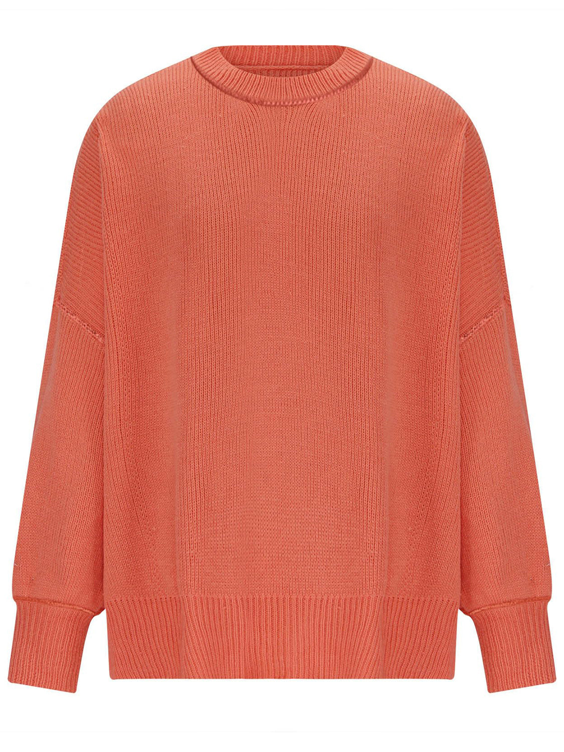 Round Neck Long Sleeve Sweater-Angel Casuals
