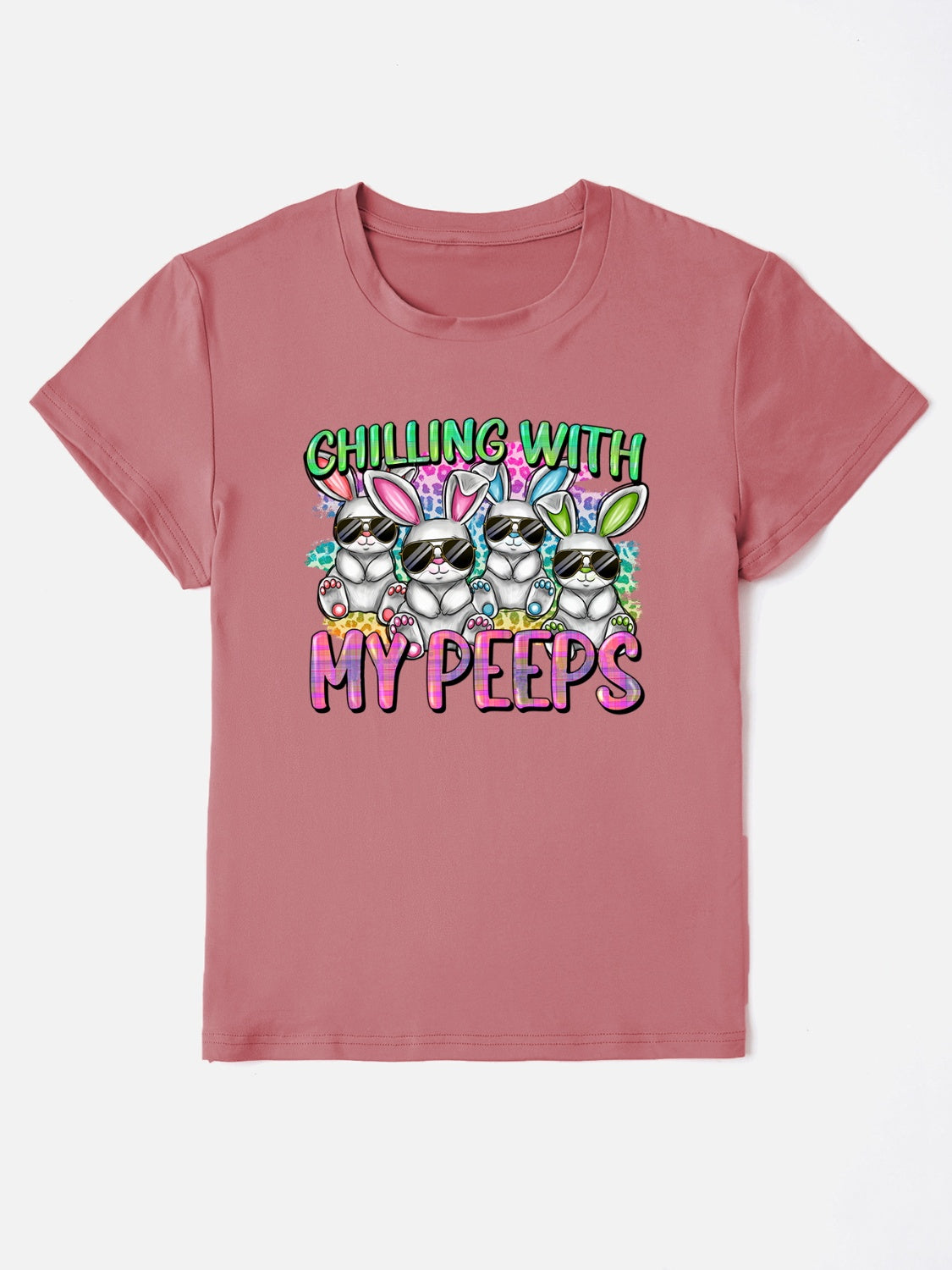 CHILLING WITH MY PEEPS Round Neck T-Shirt-Angel Casuals