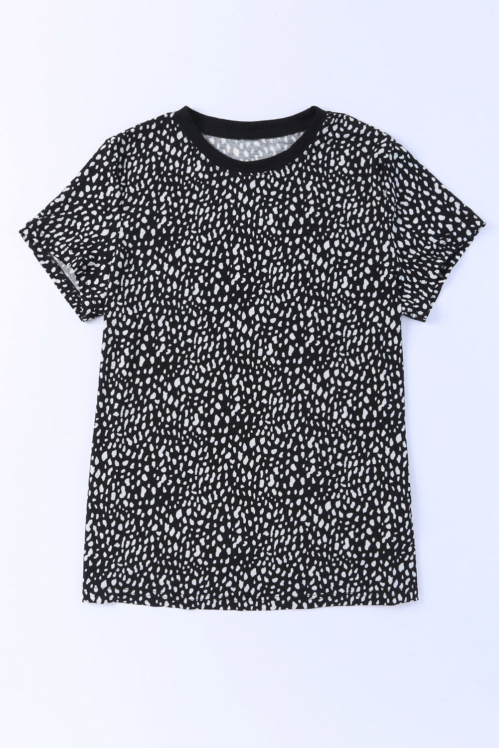 Animal Print Round Neck Short Sleeve T-Shirt-Angel Casuals