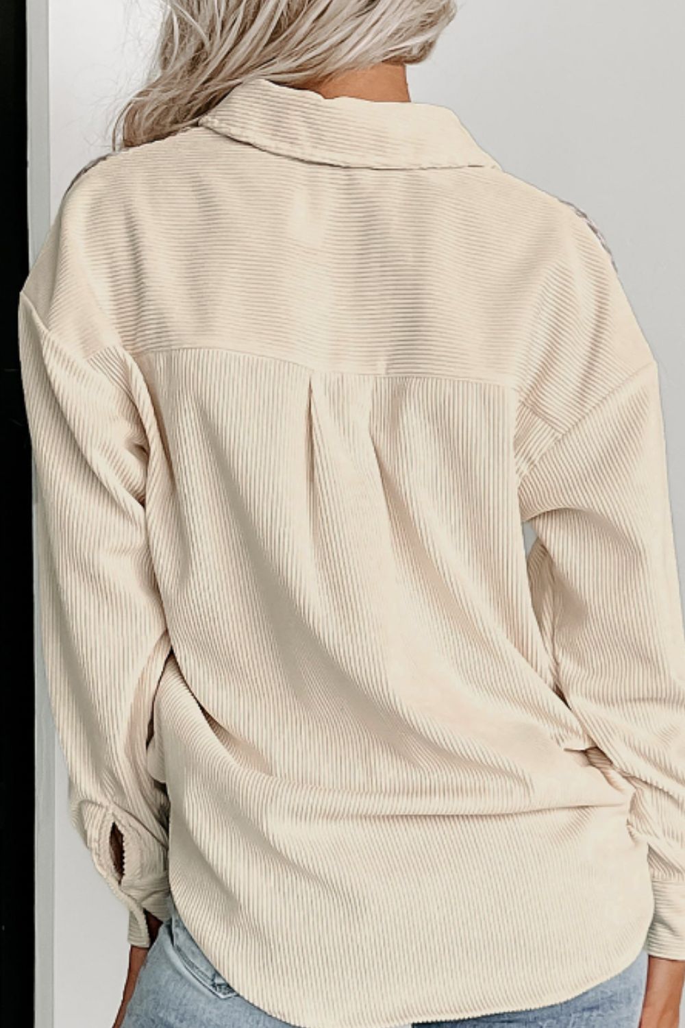 Houndstooth Button Up Long Sleeve Jacket-Angel Casuals