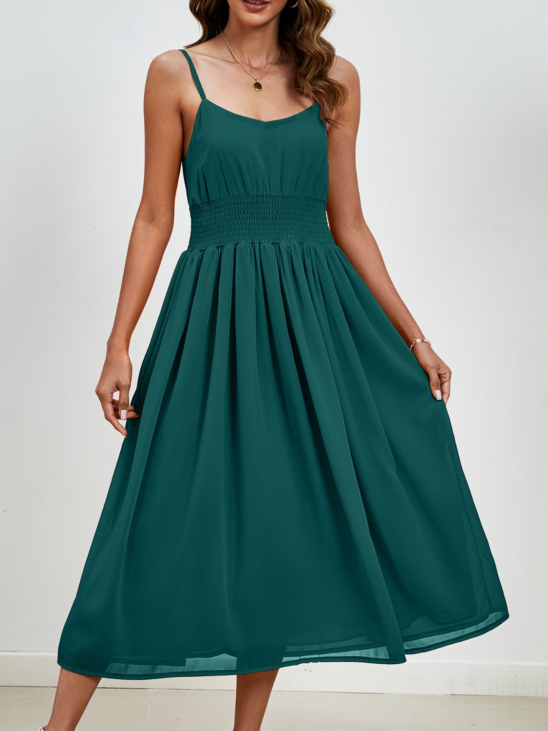 Scoop Neck Midi Cami Dress-Angel Casuals