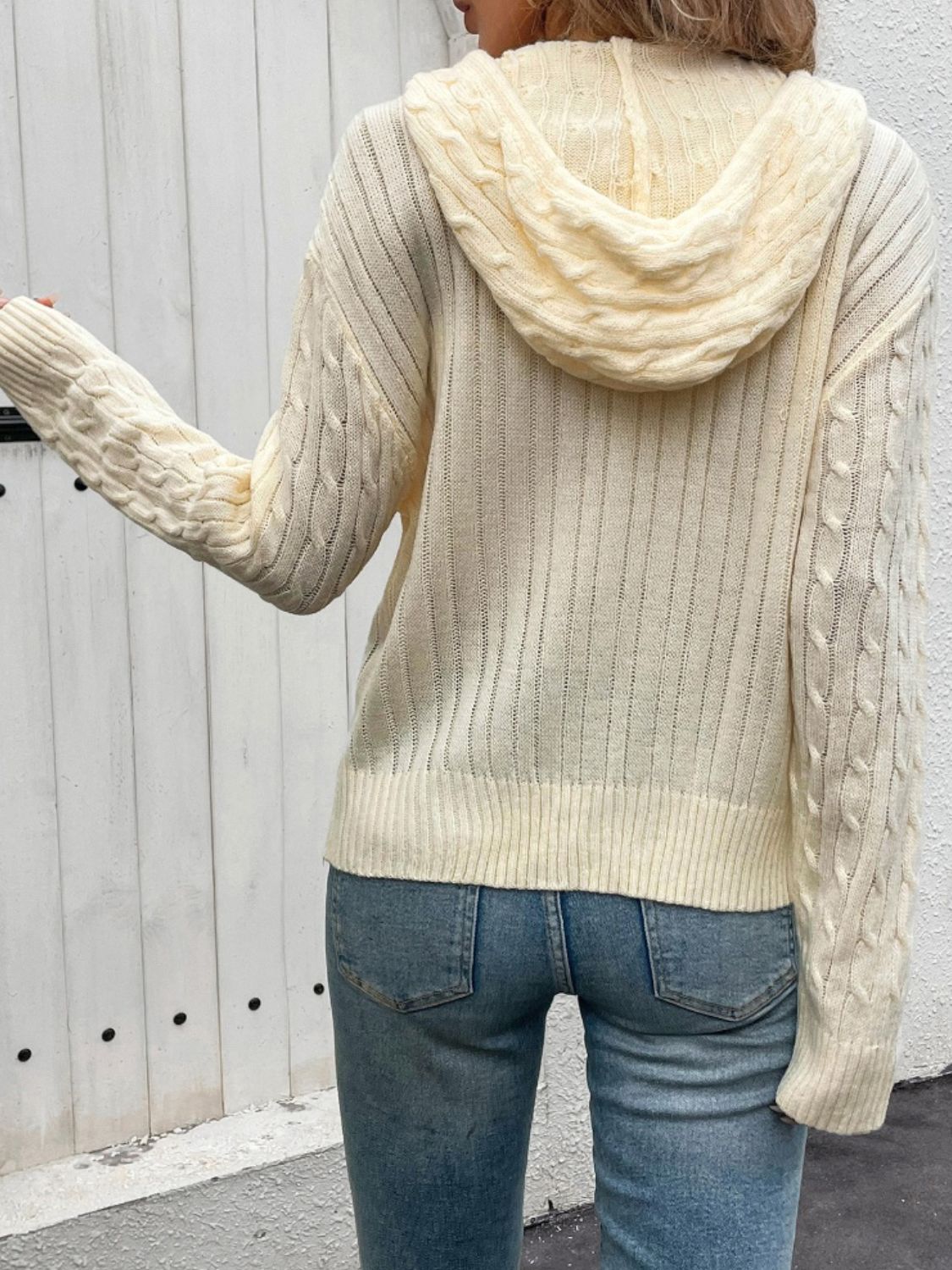 Perfee Zip Up Long Sleeve Hooded Cardigan-Angel Casuals