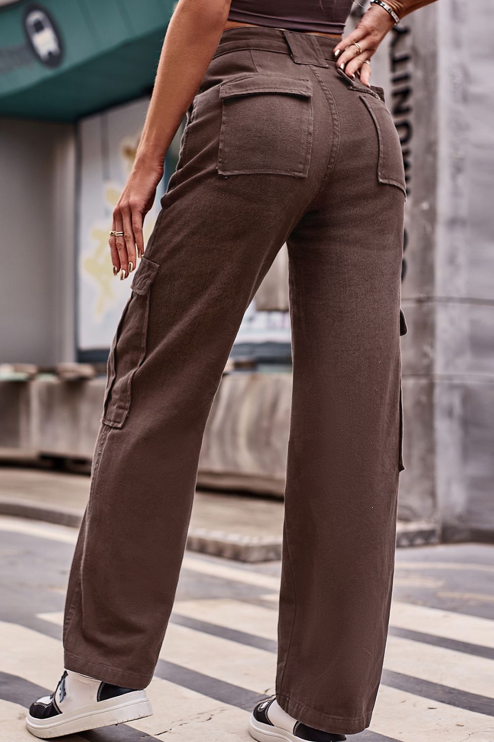 Buttoned High Waist Loose Fit Jeans-Angel Casuals