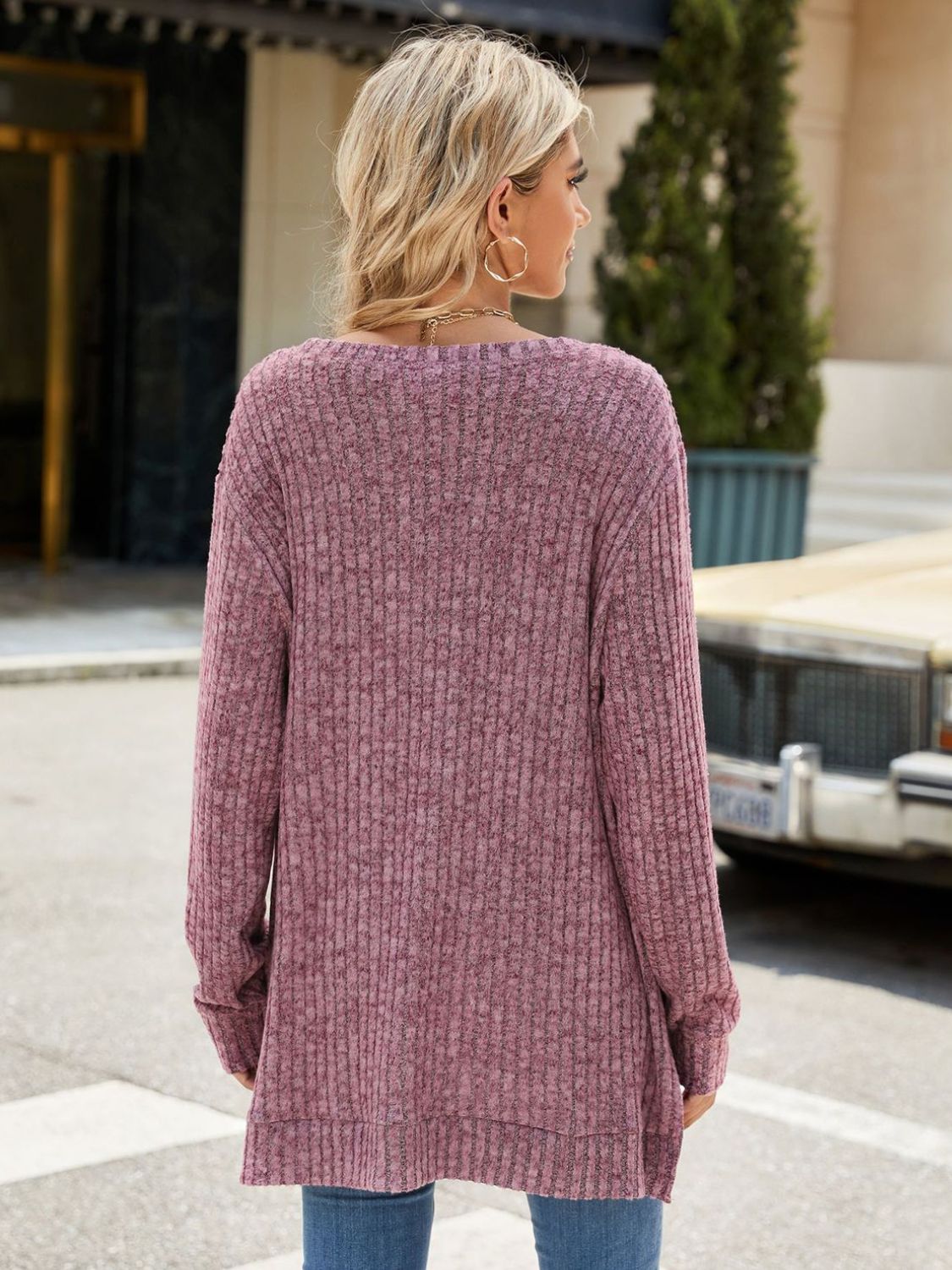 Round Neck Long Sleeve T-Shirt-Angel Casuals