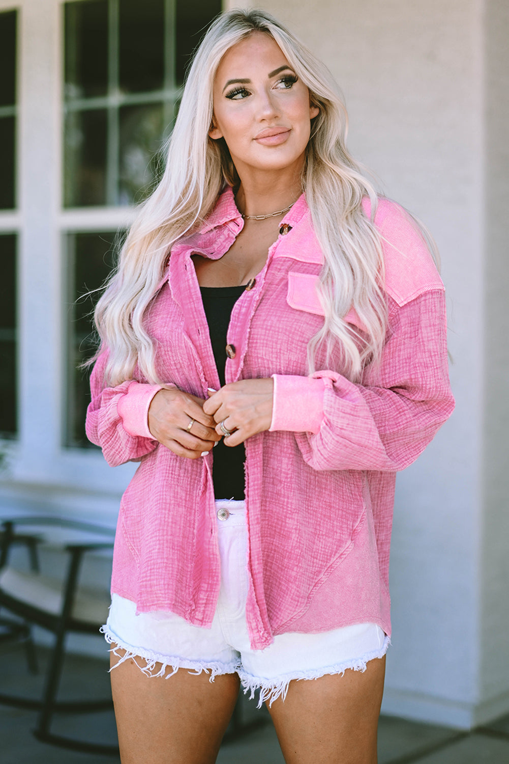 Button Down Collared Jacket-Angel Casuals