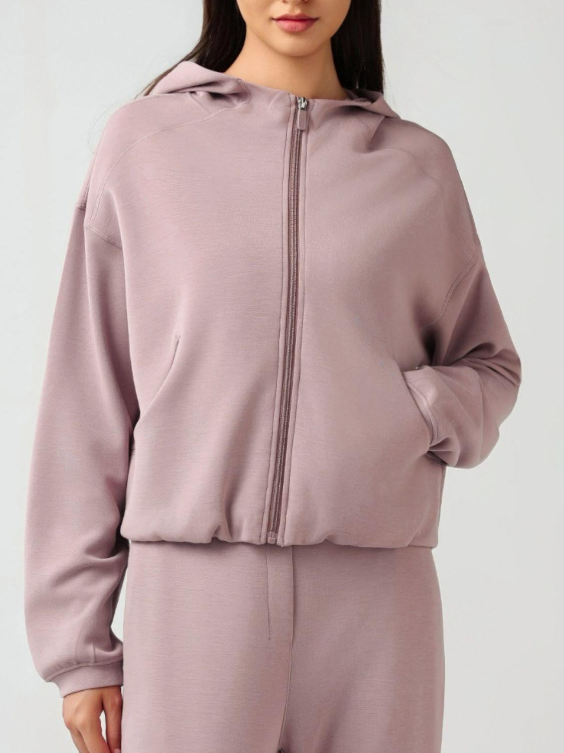 Millennia Zip Up Dropped Shouder Active Hooded-Angel Casuals