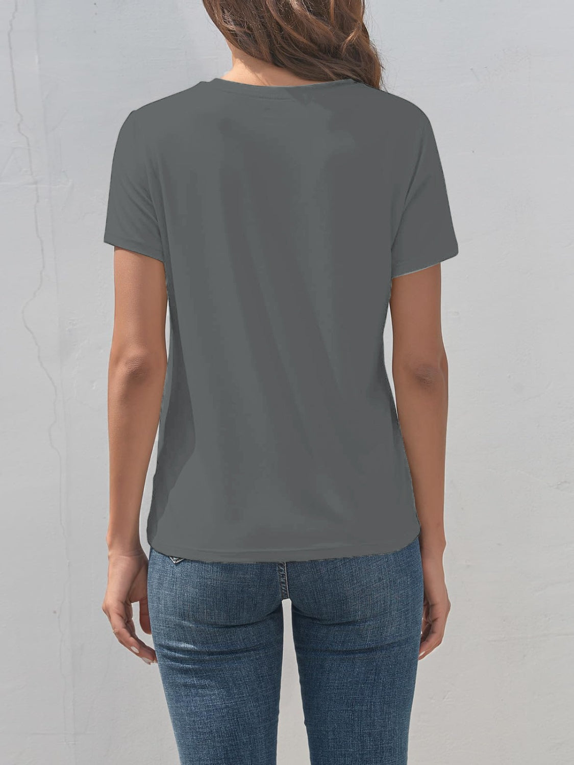 Heart Round Neck Short Sleeve T-Shirt-Angel Casuals