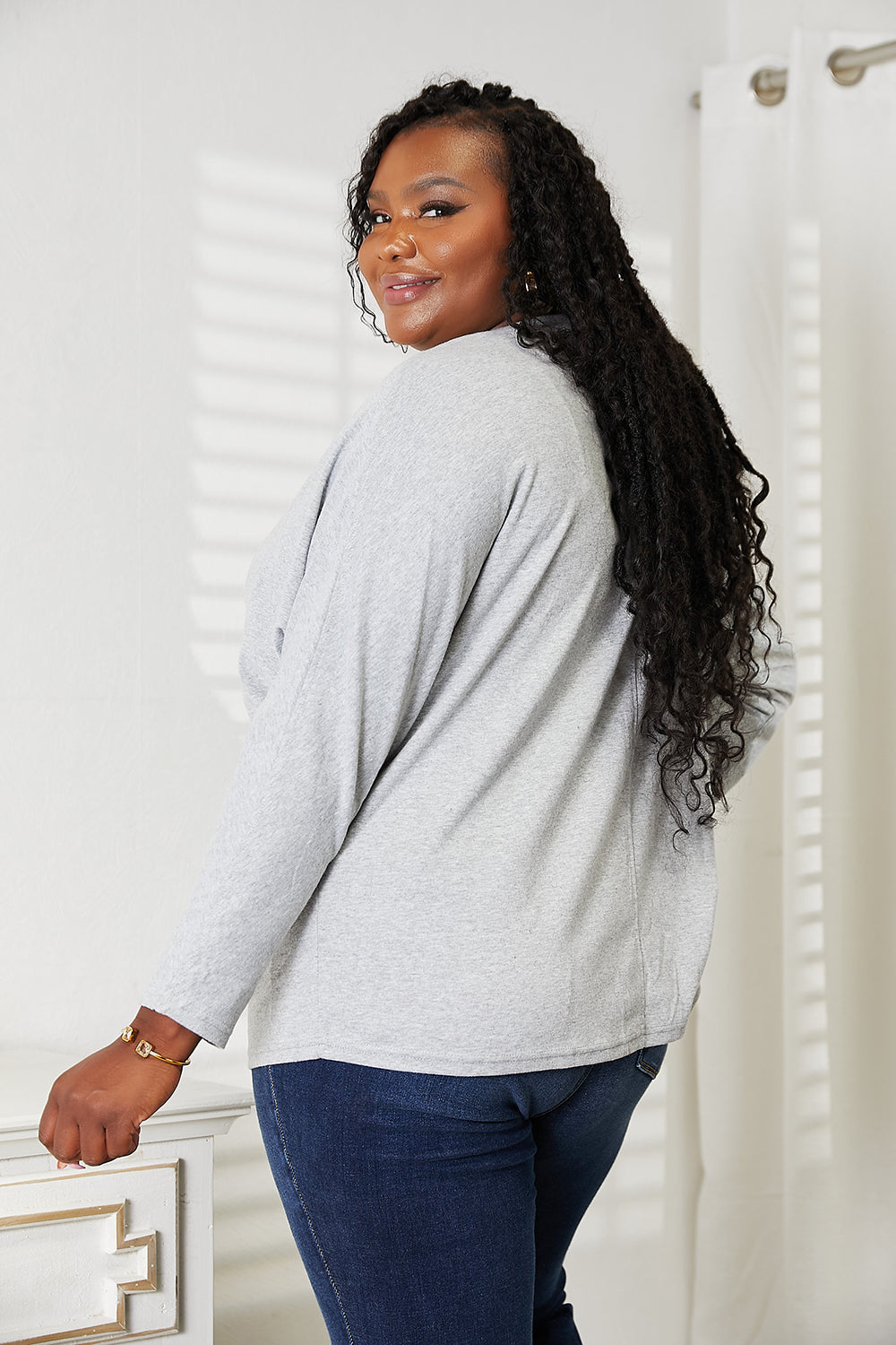 Double Take Seam Detail Round Neck Long Sleeve Top-Angel Casuals