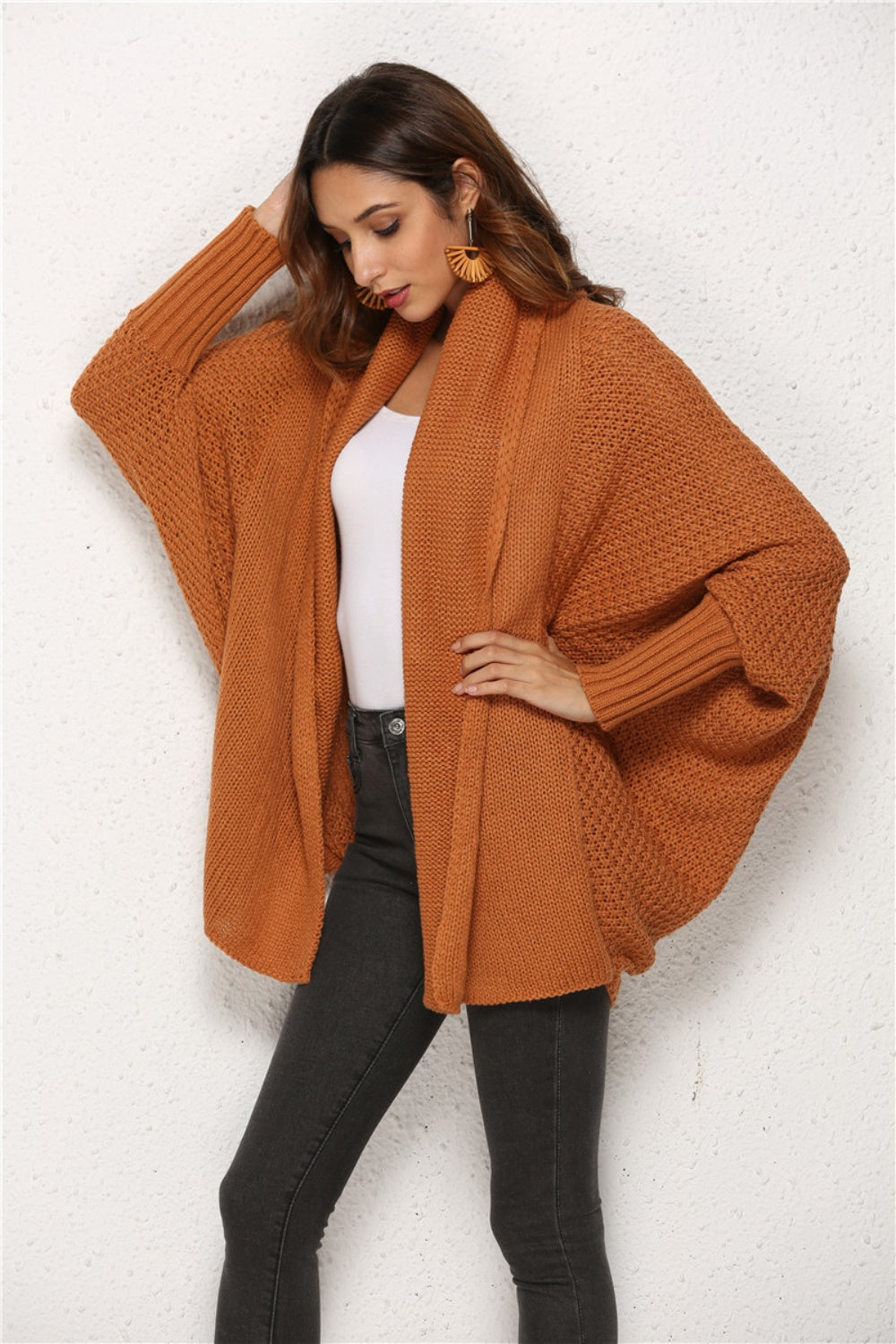 Angel Wings Open Front Batwing Sleeve Cardigan-Angel Casuals