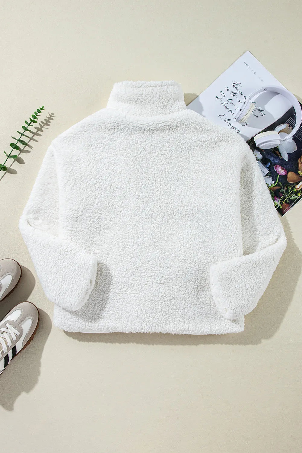 Fuzzy One Button Long Sleeve Jacket-Angel Casuals