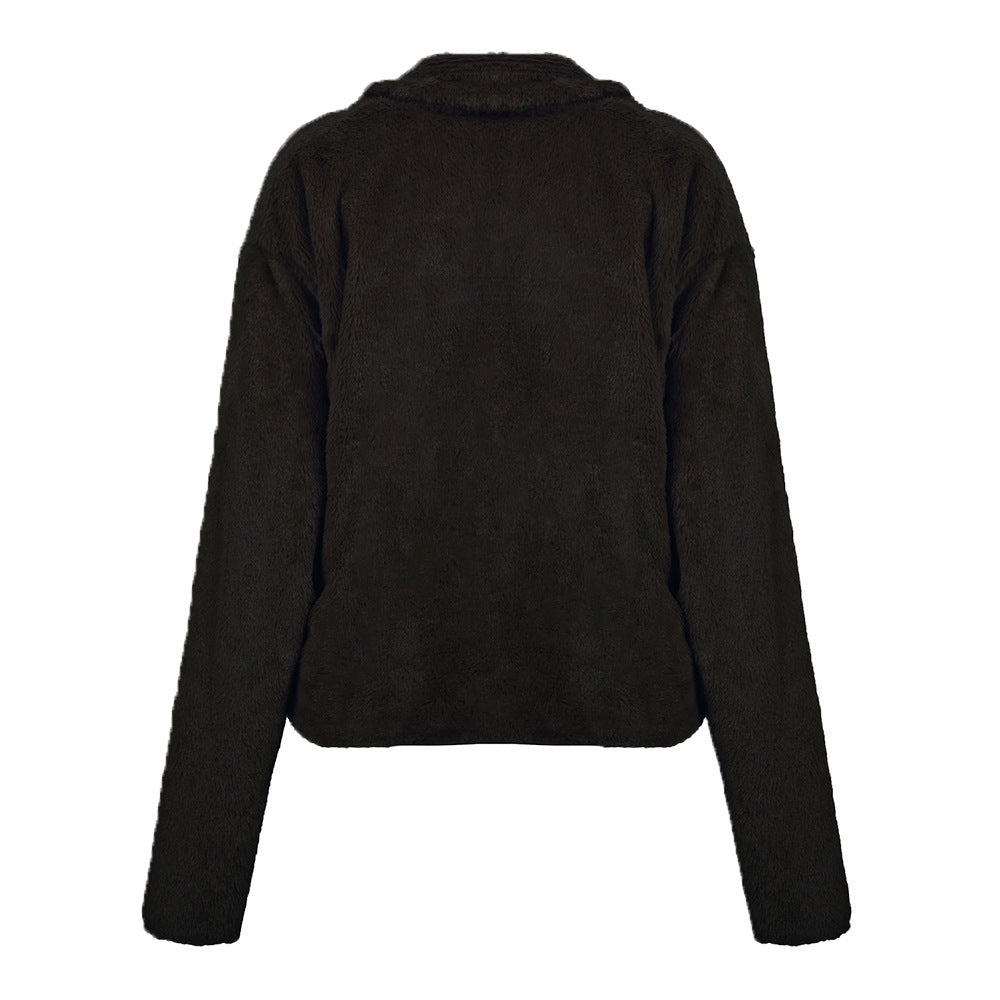 Ivy Lane Plush Open Front Dropped Shoulder Jacket-Angel Casuals