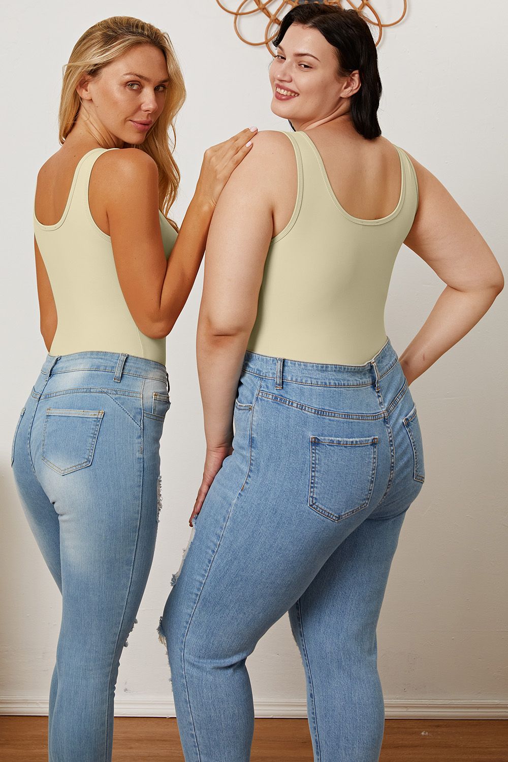 Basic Bae Full Size Square Neck Sleeveless Bodysuit-Angel Casuals