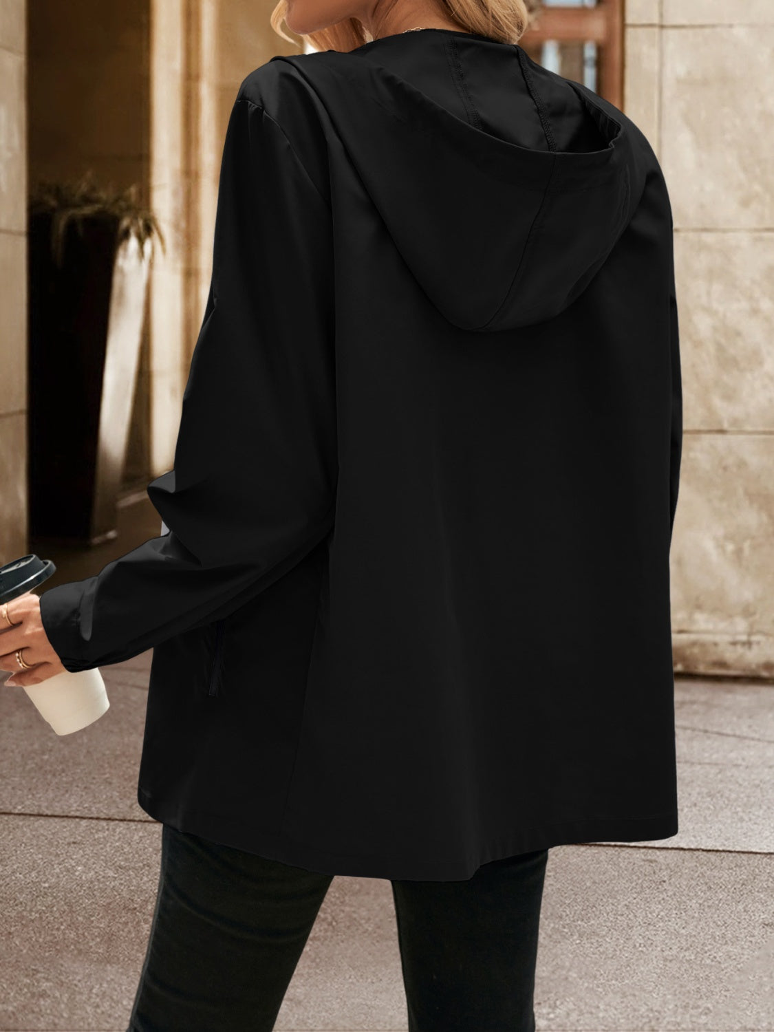 Ivy Lane Pocketed Zip Up Hooded Jacket-Angel Casuals
