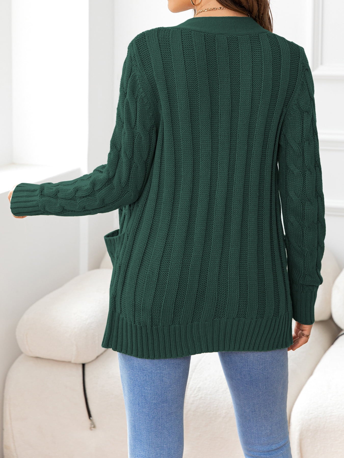 Button Down Cable-Knit Cardigan-Angel Casuals