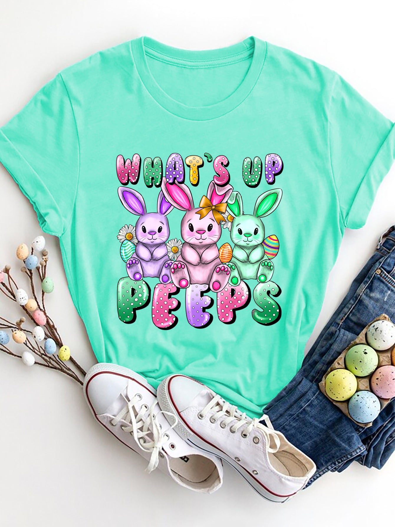 Graphic Round Neck Short Sleeve T-Shirt-Angel Casuals