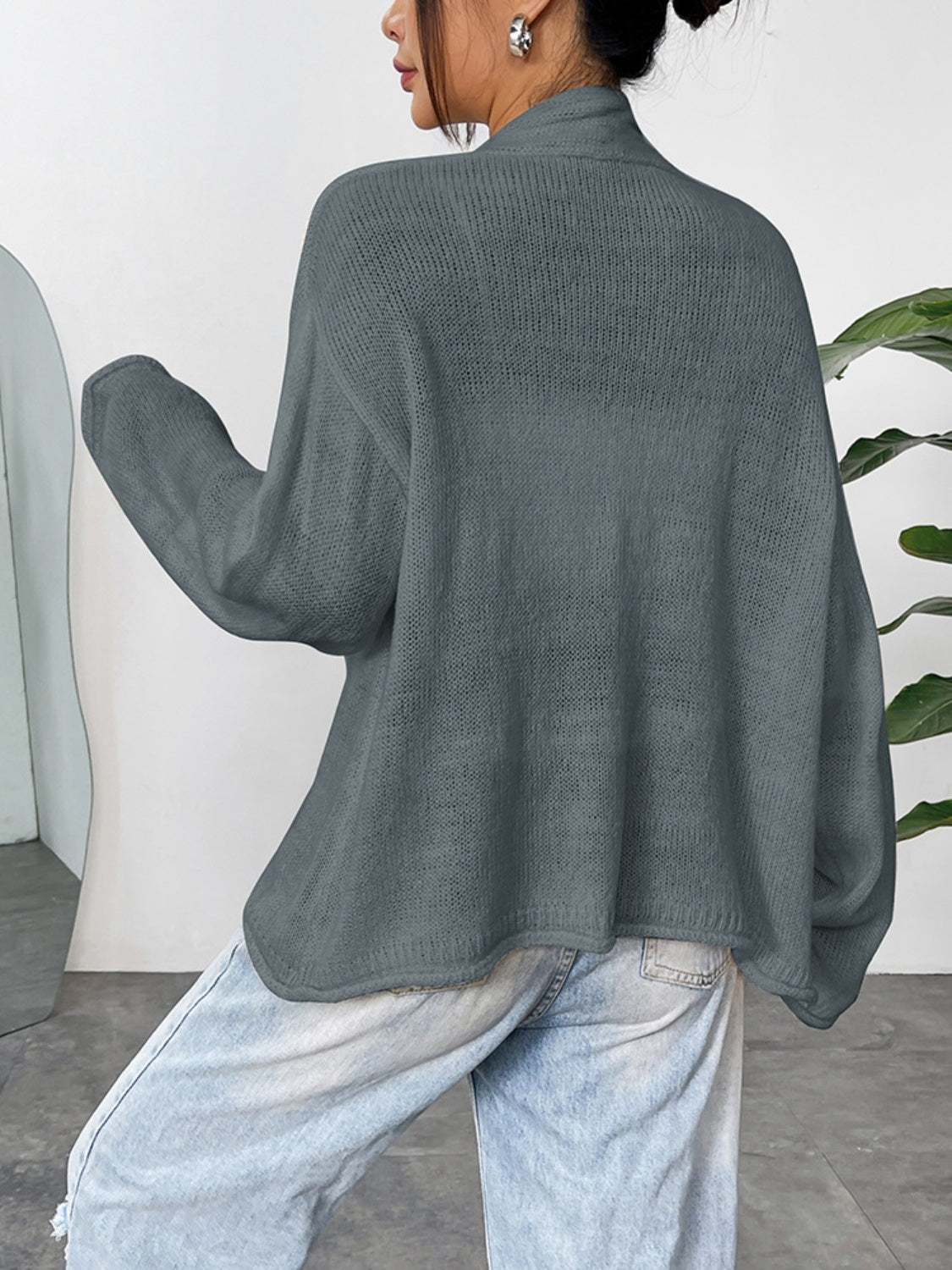 Open Front Dropped Shoulder Cardigan-Angel Casuals