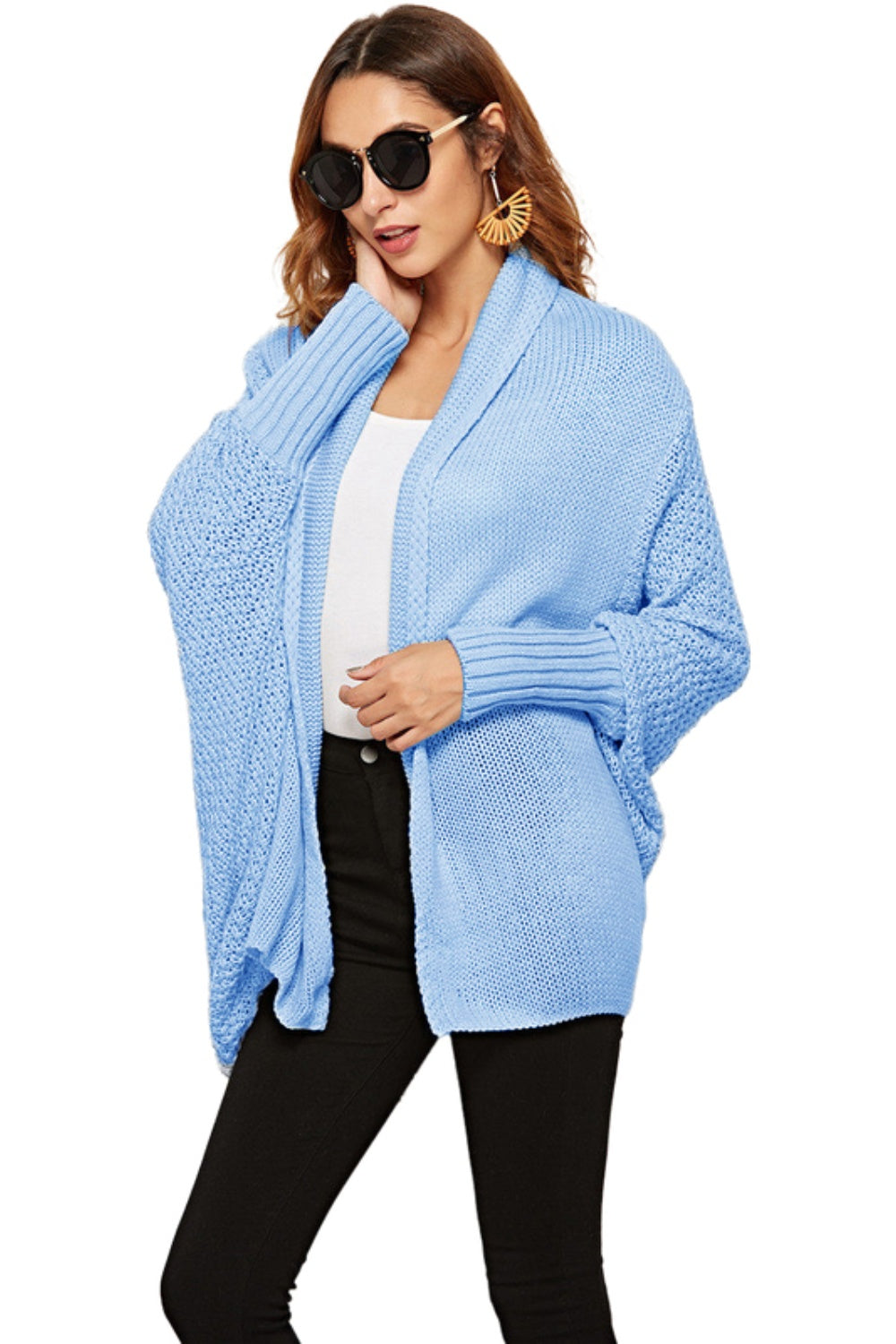 Angel Wings Open Front Batwing Sleeve Cardigan-Angel Casuals