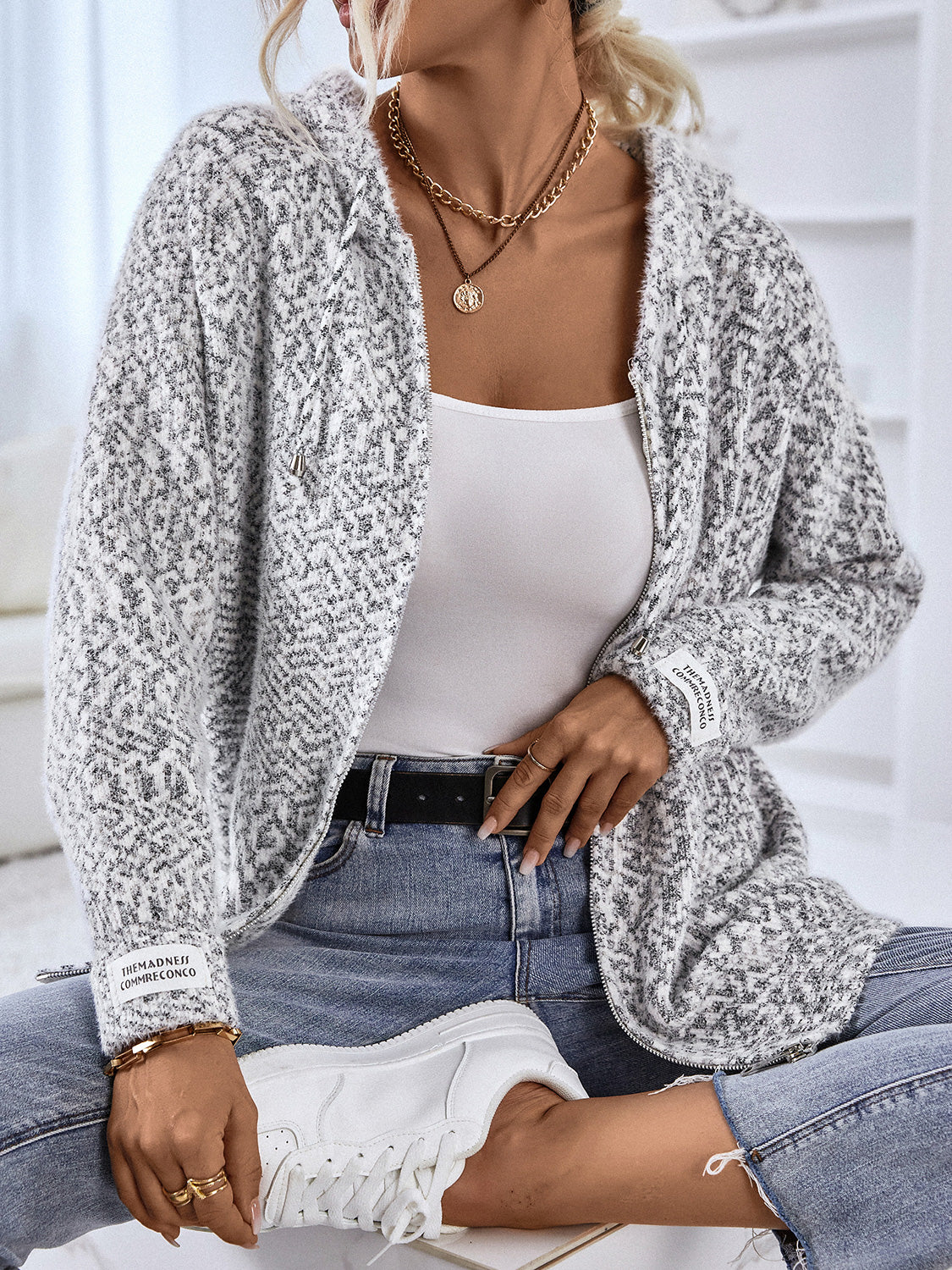 Zip-Up Hooded Sweater-Angel Casuals