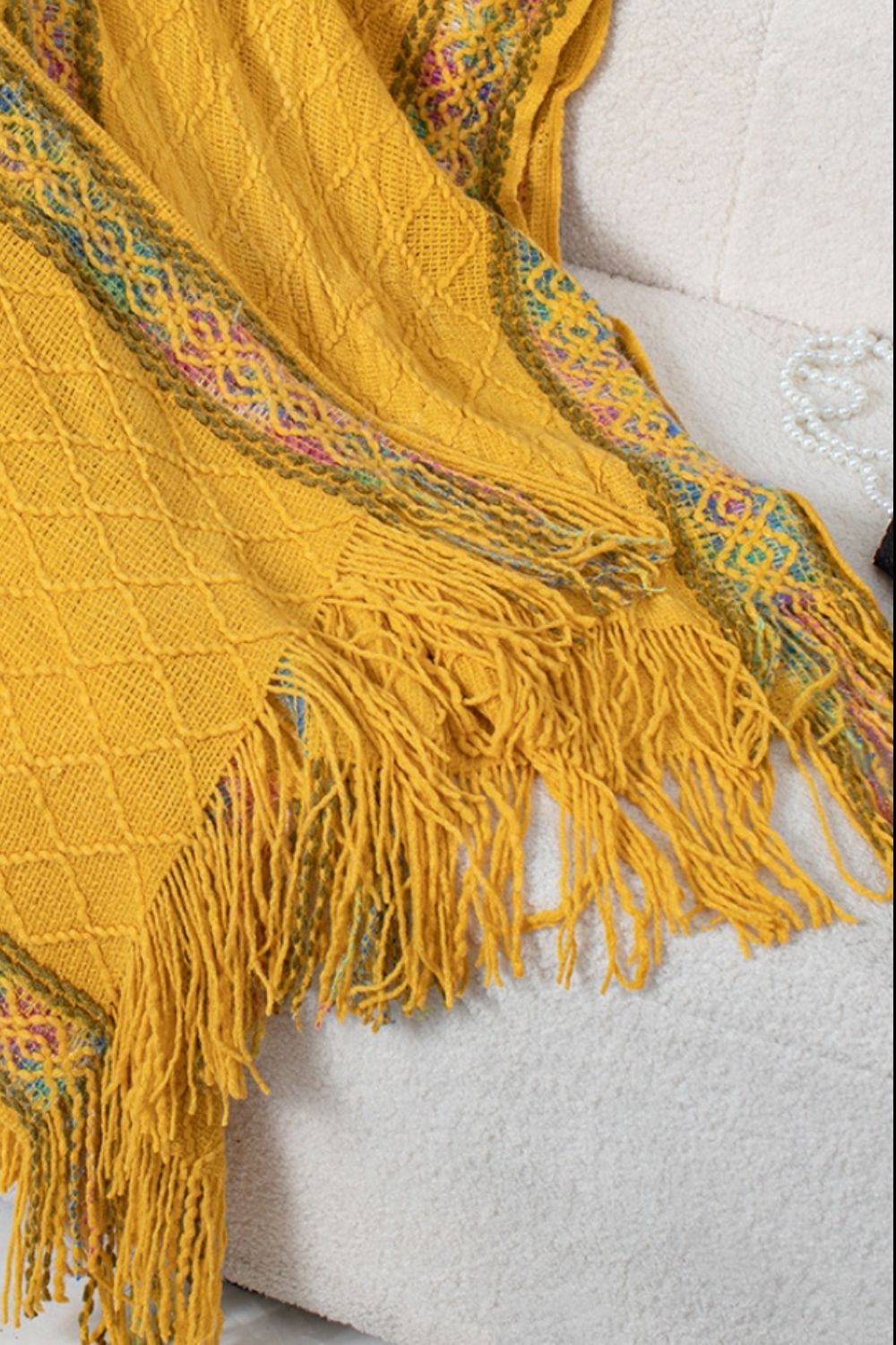 Fringe Half Sleeve Hooded Poncho-Angel Casuals